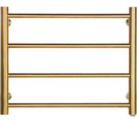 KLGFBDC Radiateur sèche-Serviettes Mural doré, radiateur Chauffant électrique en Acier Inoxydable et Porte-Serviettes séchant avec 4 Barres, Plug-in