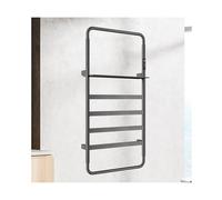 KLGFBDC Sèche-Serviettes de Salle de Bain avec étagère supérieure, étendoir Chauffant Mural, réglage de la température, Porte-Serviettes Chauffant avec minuterie, Gris, Fil Droit