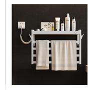 KLGFBDC Sèche-Serviettes électrique, Chauffe-Serviettes pour Salle de Bain avec étagère supérieure et Double Crochet, sèche-Serviettes Mural avec minuterie et Thermostat Intelligent, Ligne