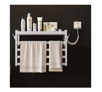 KLGFBDC Sèche-Serviettes électrique, Chauffe-Serviettes pour Salle de Bain avec étagère supérieure et Double Crochet, sèche-Serviettes Mural avec minuterie et Thermostat Intelligent, Ligne