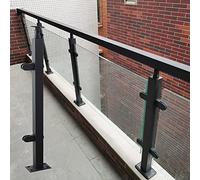 KLGFBDC Système de Poteau de Garde-Corps en Verre Haut pour terrasses et balcons, Panneaux de 10 mm/12 mm, Pince de Fixation Centrale à Angle carré, Poteau d'extrémité sur Pied résistant au Vent, 10