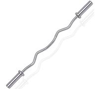 KLHGBH Barre de Poids Barbell Olympique Droite/Curl, Barres D'Entraînement de Force Avec Manchon En Rotation Chromé, Adapté À Presque Tous Les Haltères Ou Plaques de Poids de 5 Cm,Tige Courbée,120C