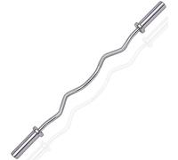 KLHGBH Barre de Poids Barbell Olympique Droite/Curl, Barres D'Entraînement de Force Avec Manchon En Rotation Chromé, Adapté À Presque Tous Les Haltères Ou Plaques de Poids de 5 Cm,Tige Courbée,150C