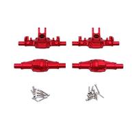 KLHYTGFA Coques d'essieu Avant et arrière en métal for Voitures télécommandées, compatibles avec FMS 124, FCX24M, Camel Trophy, D90, D110 et Discovery of The First.(Rot)