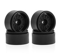 KLHYTGFA Ensemble de 4 Jantes rétro Beadlock 1,9" for Crawler RC 1:10 Axial SCX10 II 90046 SCX10 III AXI03007 TRX4 D90 MST(Zwart)