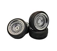 KLHYTGFA for 1/10 Rim 12mm Rubber Tire Wheel Set Model 4pcs CLSSM + PP133 Fit for 1:10 RC on Road Car