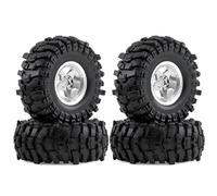 KLHYTGFA for 2.2 Roues et pneus Beadlock RC for 1/10 RC Chenille SCX10 SCX10 II 90046 SCX10 III AXI03007 TRX4, Roues en Aluminium Caoutchouc Souple T(Silver RS451)
