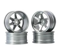 KLHYTGFA for Voiture RC modèle 1/10, Voiture de Course à roulement Plat, Jantes en Alliage d'aluminium, diamètre du Cadre de Roue 52 mm de Large for 26 m Tam-iya TT01 HSP 94123 94122(110T-4PC)