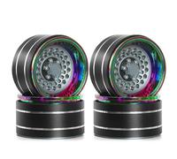 KLHYTGFA Jante Beadlock 1,9" Super Heavy & Aluminum Deep Dish de 95 g for Crawler RC 1/10 SCX10 TRX4 VS4-10 Gen8 (RS)(Titanium Color)