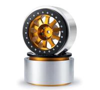 KLHYTGFA Jantes de Roue en Alliage métallique Beadlock de 2.9 Pouces, for Axial SCX6 AXI05000 Wrangler AXI05001 Trail Honcho 1/6 RC, pièces de Mise à Niveau de Voiture(Type 3 Orange 2PCS)