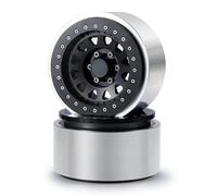 KLHYTGFA Jantes de Roue en Alliage métallique Beadlock de 2.9 Pouces, for Axial SCX6 AXI05000 Wrangler AXI05001 Trail Honcho 1/6 RC, pièces de Mise à Niveau de Voiture(Type 2 Black 2PCS)