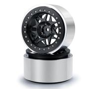 KLHYTGFA Jantes de Roue en Alliage métallique Beadlock de 2.9 Pouces, for Axial SCX6 AXI05000 Wrangler AXI05001 Trail Honcho 1/6 RC, pièces de Mise à Niveau de Voiture(Type 1 Black 2PCS)