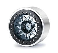 KLHYTGFA Jantes de Roue en Alliage métallique Beadlock de 2.9 Pouces, for Axial SCX6 AXI05000 Wrangler AXI05001 Trail Honcho 1/6 RC, pièces de Mise à Niveau de Voiture(Type 1 Titanium 1PCS)