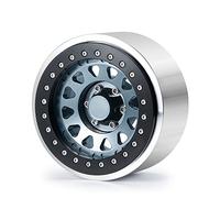 KLHYTGFA Jantes de Roue en Alliage métallique Beadlock de 2.9 Pouces, for Axial SCX6 AXI05000 Wrangler AXI05001 Trail Honcho 1/6 RC, pièces de Mise à Niveau de Voiture(Type 2 Titanium 1PCS)
