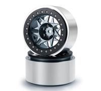 KLHYTGFA Jantes de Roue en Alliage métallique Beadlock de 2.9 Pouces, for Axial SCX6 AXI05000 Wrangler AXI05001 Trail Honcho 1/6 RC, pièces de Mise à Niveau de Voiture(Type 1 Titanium 2PCS)