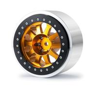 KLHYTGFA Jantes de Roue en Alliage métallique Beadlock de 2.9 Pouces, for Axial SCX6 AXI05000 Wrangler AXI05001 Trail Honcho 1/6 RC, pièces de Mise à Niveau de Voiture(Type 3 Orange 1PCS)