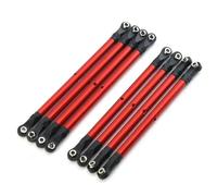 KLHYTGFA Jeu de bielles de Liaison RC en Alliage d'aluminium, empattement de 313MM for 1/10 AXIAL SCX10 90046 TRX4 RC, Accessoires de Voiture sur chenilles, 8 pièces(Rot)