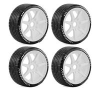 KLHYTGFA Jeu de pneus RC à échelle 1/7 1/8, 4 pièces, adaptés aux infractions ARRMA sans Limite Felony, modèle FSRC GT, X3GT, Roues de Voiture de Route hexagonales de 17mm(White)