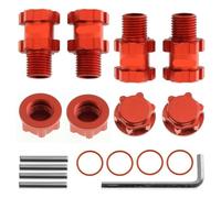 KLHYTGFA Kit d'adaptateurs for Arr-ma 1/10 3S Granit Mega Senton Typhon RC, pièces de Mise à Niveau de Voiture Hex 14mm à 17mm Plus Large 13mm, adaptateurs de Conversion(Rot)