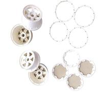 KLHYTGFA Moyeu de Jante Avant ou arrière avec Anneau de Verrouillage adapté for 1/5 HPI ROFUN ROVAN KM Baja 5B, pièces de Jeux et Jouets(Front and Rear White)