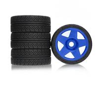KLHYTGFA Pneus de Buggy Tout-Terrain de Rallye RC de 110mm 1/7 1/8, Roues hexagonales de 17mm for Rallye 1/7 WRC Citron C3 MJX Hyper Go 7303 7304, 4 pièces(Blau)