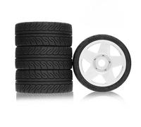 KLHYTGFA Pneus de Buggy Tout-Terrain de Rallye RC de 110mm 1/7 1/8, Roues hexagonales de 17mm for Rallye 1/7 WRC Citron C3 MJX Hyper Go 7303 7304, 4 pièces(White)
