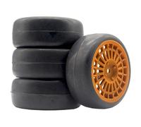 KLHYTGFA Pneus de Voiture de Course RC 1/10, Roue de Voiture à dérive sur Route, for Tam-iya TT02 XV01 PTG-2 HPI Kyosho HSP 94123 94122(GF04T-6018)
