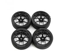 KLHYTGFA Pneus de Voiture de Rallye RC, 4 pièces, pneus de Roue à dérive for Tam - iya 1/10 WRC XV01 TT02 RC, réparation de pneus à dérive, Bricolage, pièces de Mise à Niveau(Zwart)