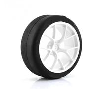 KLHYTGFA Pneus de Voiture de Rallye RC, 4 pièces, pneus de Roue à dérive for Tam - iya 1/10 WRC XV01 TT02 RC, réparation de pneus à dérive, Bricolage, pièces de Mise à Niveau(White)