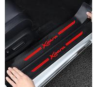 KLHYWEN 4 Pièces Autocollants de Protection de Seuil Porte de Voiture pour Citr-oen Xsara, Fibre Carbone Anti-Coup de Pied Anti-Rayures Pédale Antidérapant Accessoires,Red