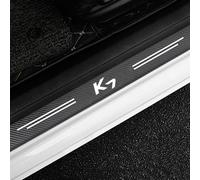 KLHYWEN 4 pièces Autocollants Protection Seuil Porte de Voiture pour KI-A K7, Accessoires de décoration de Plinthes Auto en Fibre Carbone de Anti-Rayures,White