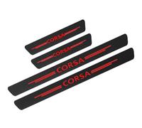 KLHYWEN 4 Pièces Bande de Protection de Seuil de Porte de Voiture pour OP-el Corsa, Accessoires de Décoratives d'autocollants Anti-Rayures en Fibre Carbone,Red