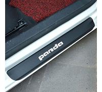 KLHYWEN 4 Pièces Plaques Plinthes en Fibre de Carbone Voiture pour FI-at Panda, Protecteur de Seuil de Porte, Garde-Plaque Pédale de Bienvenue Bandes Autocollants,White