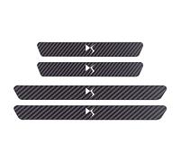 KLHYWEN 4 PièCes Protecteur de Seuil Porte de Voiture en Fibre Carbone pour Citr-oen, Autocollants de Protection de Plaques PéDale de Seuils de Anti-Rayures,DS White