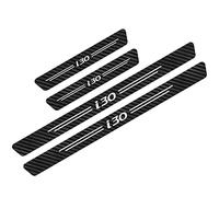 KLHYWEN 4 PièCes Protecteur de Seuil Porte de Voiture en Fibre Carbone pour Hyun-dai I30, Autocollants de Protection de Plaques PéDale de Seuils de Anti-Rayures,White