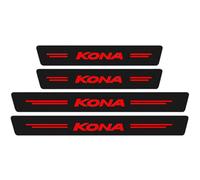 KLHYWEN 4 PièCes Protecteur de Seuil Porte de Voiture en Fibre Carbone pour Hyun-dai KONA, Autocollants de Protection de Plaques PéDale de Seuils de Anti-Rayures,Red