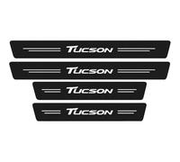 KLHYWEN 4 PièCes Protecteur de Seuil Porte de Voiture en Fibre Carbone pour Hyun-dai Tucson JM TL NX4, Autocollants de Protection de Plaques PéDale de Seuils de Anti-Rayures,White