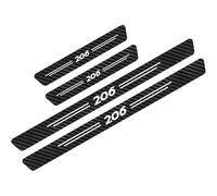 KLHYWEN 4 PièCes Protecteur de Seuil Porte de Voiture en Fibre Carbone pour Peu-geot 206, Autocollants de Protection de Plaques PéDale de Seuils de Anti-Rayures,White
