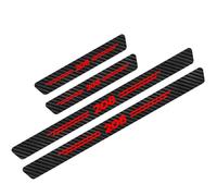 KLHYWEN 4 PièCes Protecteur de Seuil Porte de Voiture en Fibre Carbone pour Peu-geot, Autocollants de Protection de Plaques PéDale de Seuils de Anti-Rayures,208 Red