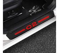 KLHYWEN 4pcs Plaques de Protection de Seuil de Porte de Voiture pour Citr-oen C2, Accessoires Décoration Autocollant Anti-Rayures de Plinthes Auto en Fibre de Carbone,Red