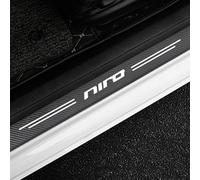 KLHYWEN 4pcs Plaques de Protection de Seuil de Porte de Voiture pour KI-A NIRO, Accessoires Décoration Autocollant Anti-Rayures de Plinthes Auto en Fibre de Carbone,White