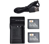 KLIC-7004 Lot de 2 batteries Li-ion et chargeur micro USB compatible avec Kodak EasyShare M2008 PlayFull Dual PlaySport PlayTouch V1253 Zi12 FinePix F100fd comme Sionyx Aurora SX-50