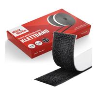 Klick Berlin Bande Velcro extra fine autocollante 1 cm x 1 m | Ruban adhésif velcro colle sur de nombreuses surfaces | Fermeture Velcro | 10 mm de large, 1 m de long | Noir
