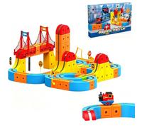 klick Rail Electric Train Set Flexible Race Track for Kids, Circuit Voiture Flexible, Routique Train 3D, Itinéraires de 3D avec Cubes stem, Rail Cube Building Toy (151Pcs)