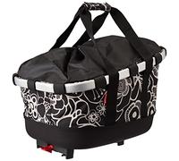 KlickFix Bikebasket GT für Racktime Panier de vélo Unisexe-Adulte, Noir/Motifs Fleurs, Maße: 33 x 27 x 42 cm
