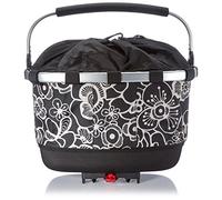 KLICKFix Sac de Transport GT en Textile pour Porte-Bagages Racktime pour Adulte, Unisexe, Motif Fleur, Noir, 24 litres