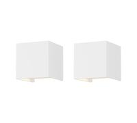 Klighten 12W Applique Murale,2 pièces LED Moderne Lampe Murale en Aluminium,IP65,4000K blanc naturel,Éclairage mural avec réglage de l'angle de faisceau réglable,Blanc
