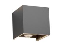 Klighten 12W Applique Murale Extérieur avec Détecteur de Mouvement,IP65 Éclairage Mural extérieur/intérieur avec Angle de Faisceau Réglable, Applique Murale Up Down,3000K, Gris foncé