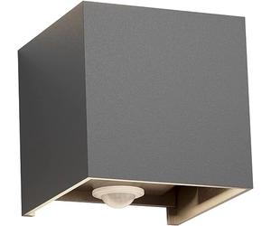 Klighten 12W Applique Murale Extérieur avec Détecteur de Mouvement,IP65 Éclairage Mural extérieur/intérieur avec Angle de Faisceau Réglable, Applique Murale Up Down,4000K, Gris foncé