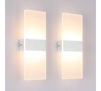 Klighten 2 Pack Applique Murale Interieur 12W LED Lampe Murale Designe Créatif Décoratif Pour Chambre Couloir Salon Hôtel Salle Blanc Chaud 3000K